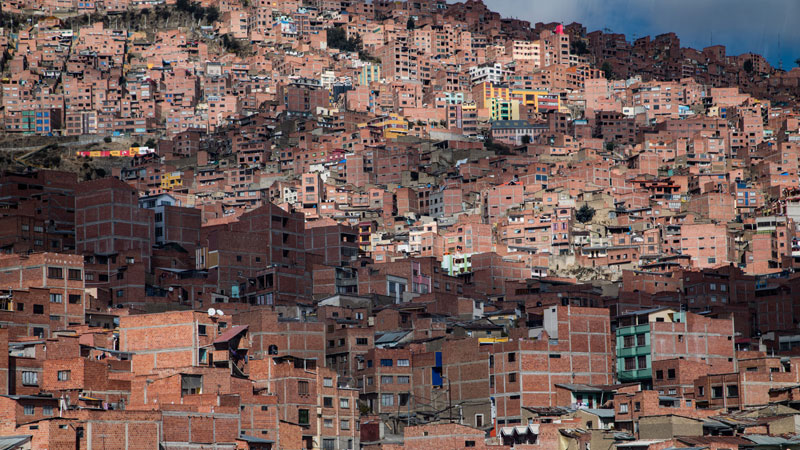 Stadtrand von La Paz in Bolivien.