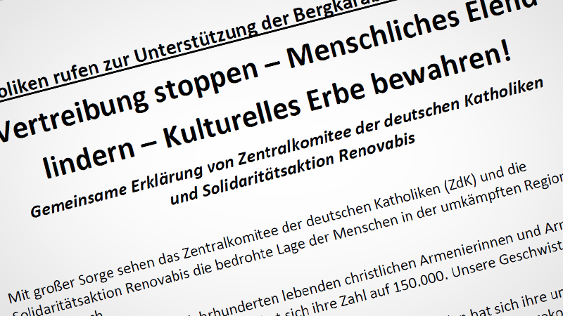 Katholiken fordern Unterstützung der Bergkarabach-Armenier