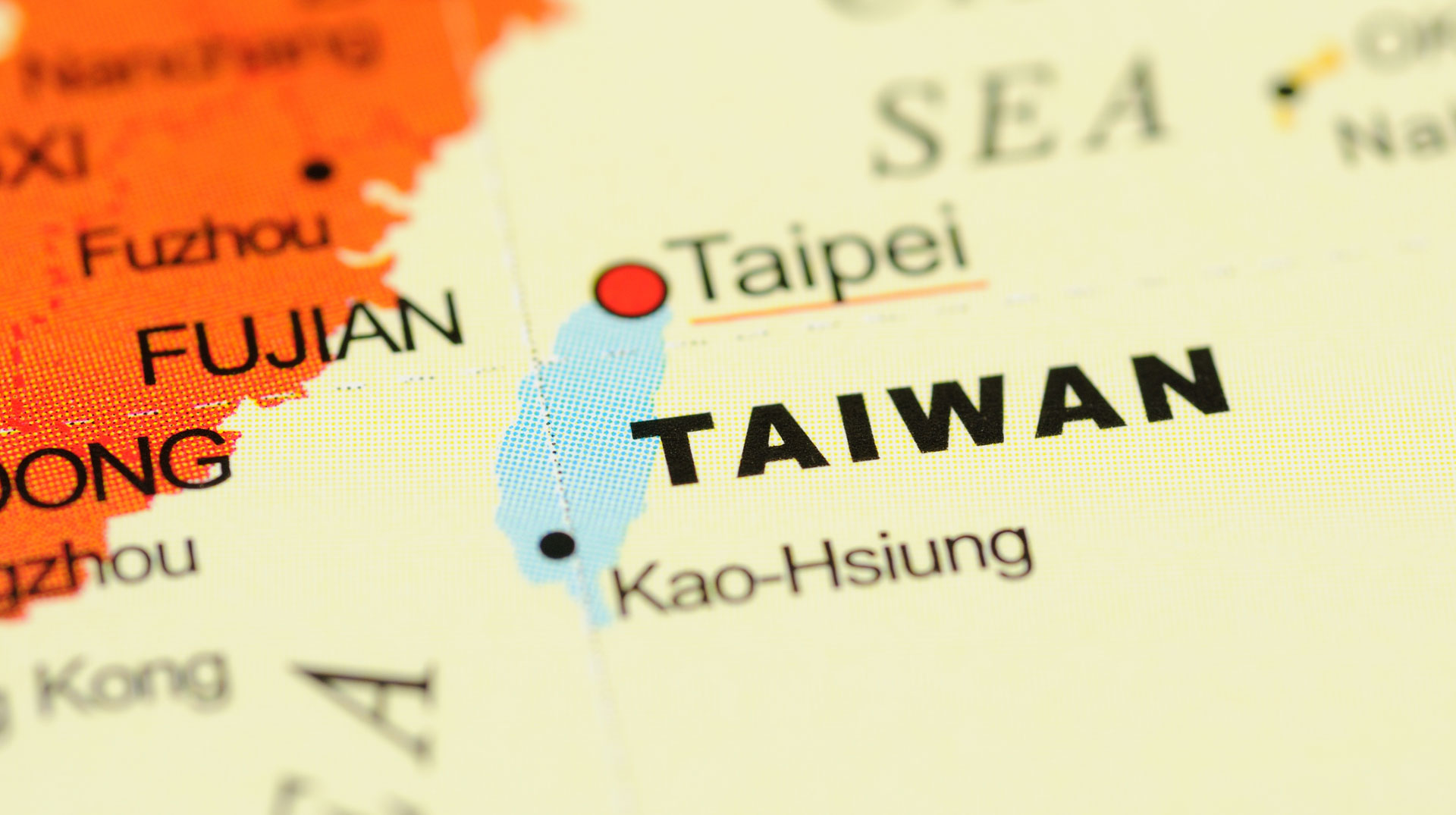 Taiwan auf der Landkarte