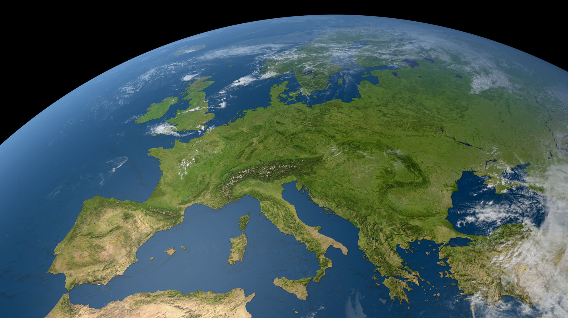 Europa vom Weltall aus gesehen