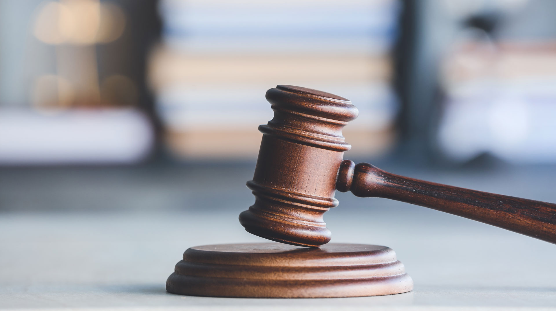  Judge's gavel on table in office 