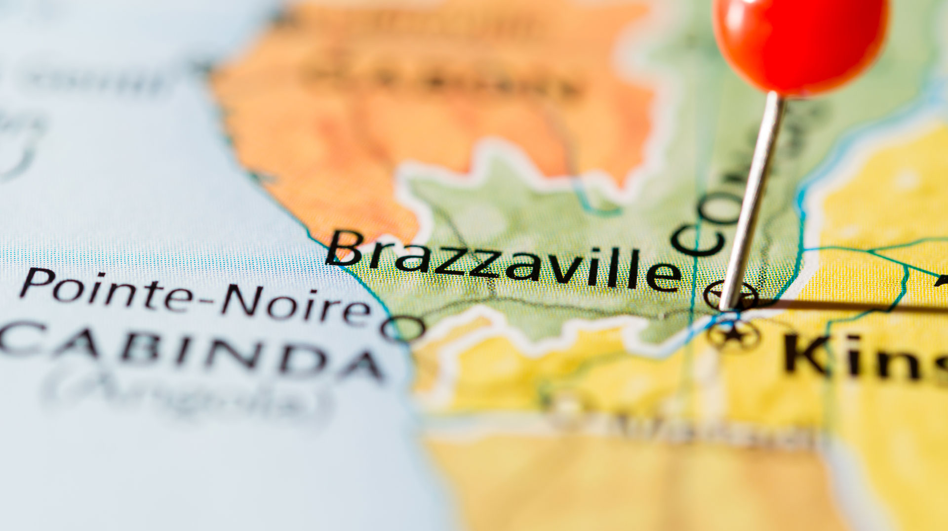 Stecknadel über Brazzaville in der Republik Kongo. Foto: atdr/stock.adobe.com