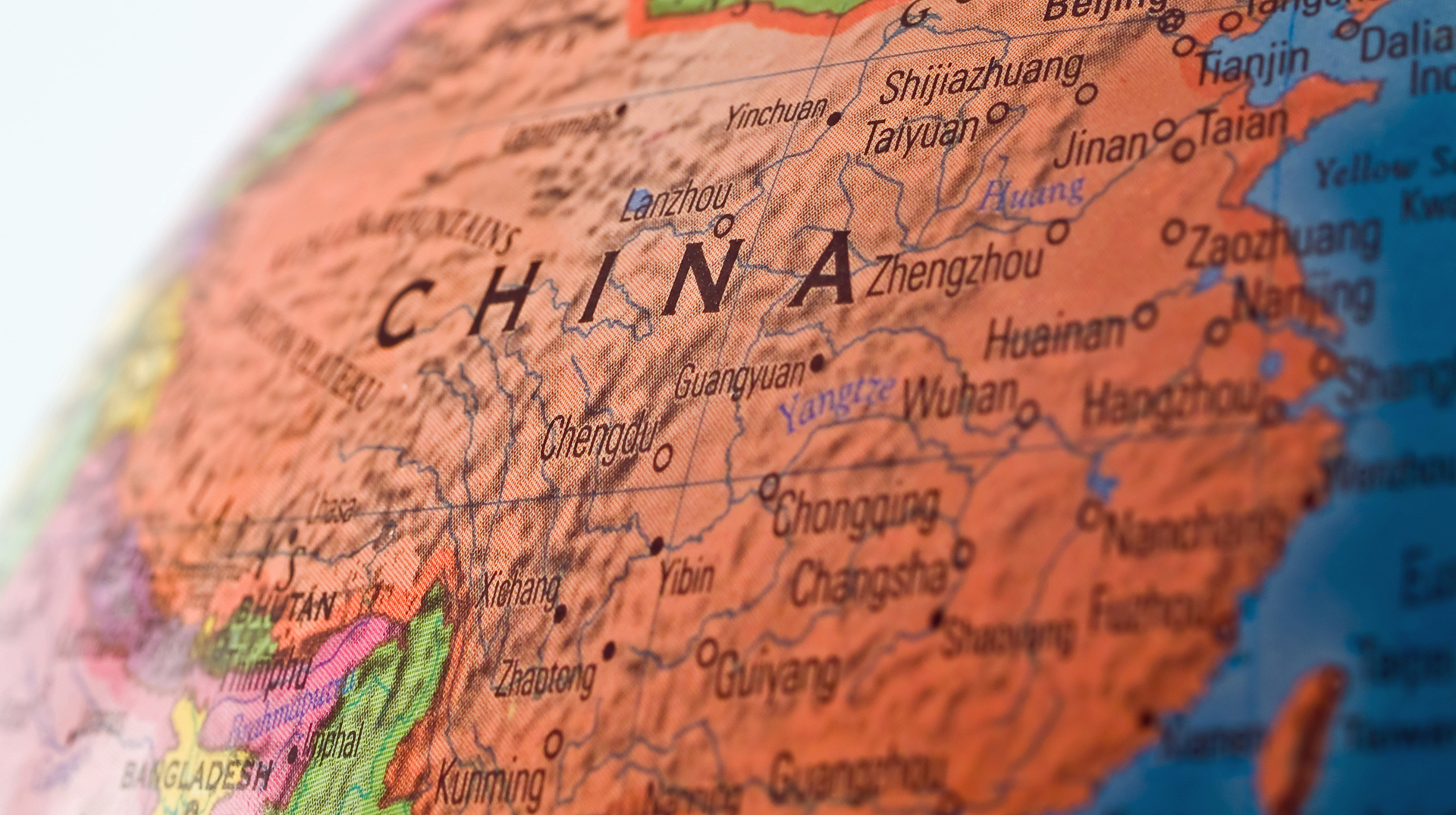 Zentralchina auf Landkarte