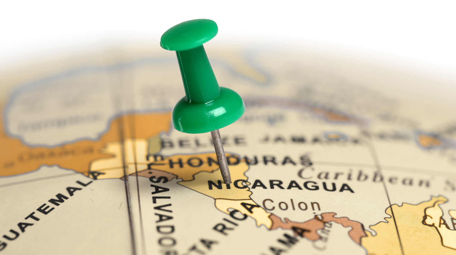 Nicaragua auf der Landkarte mit Pin