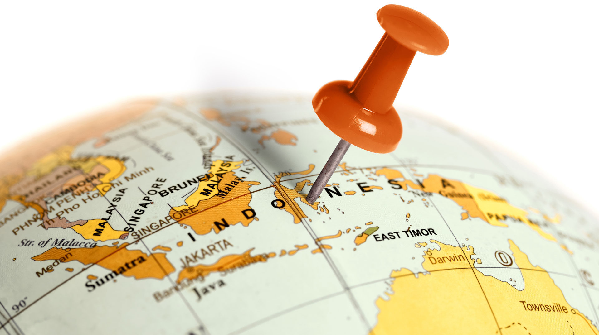 Indonesien auf einer Landkarte markiert