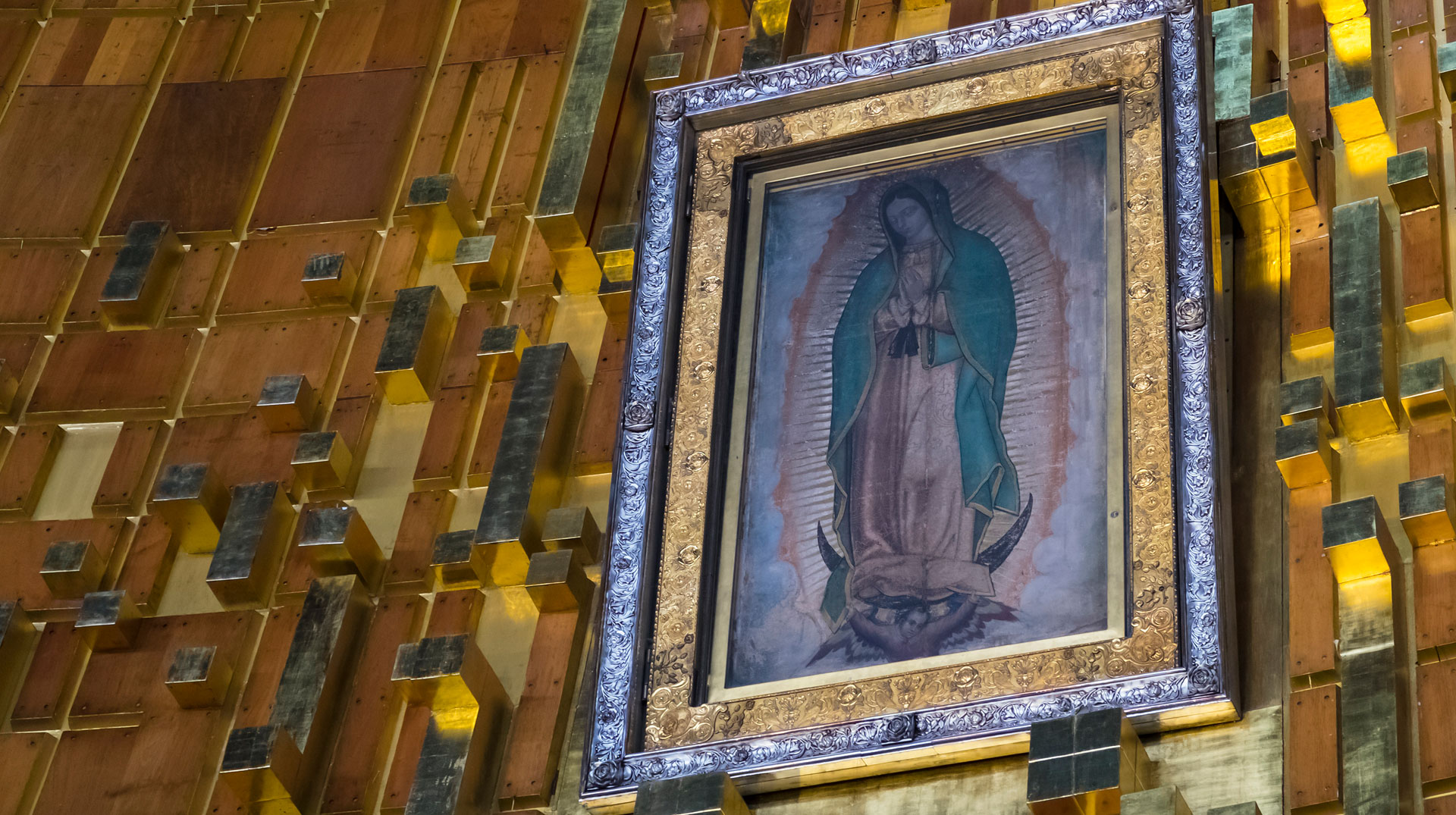 Der Gnadenbild der Jungfrau von Guadalupe in der Basilika.