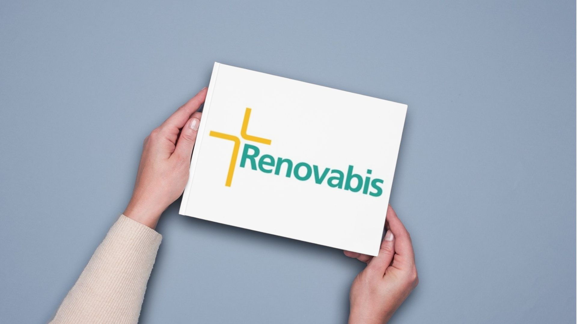 Logo Renovabis auf grauem Hintergrund
