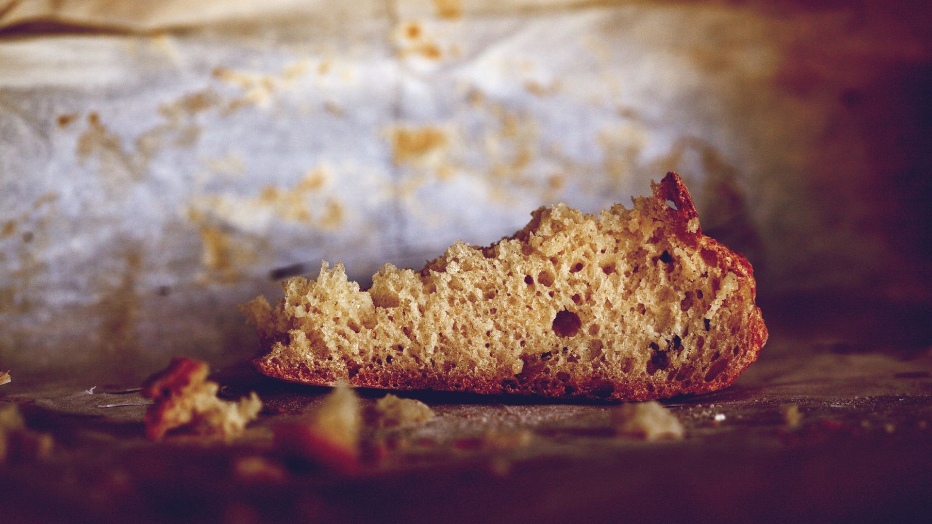 Fokus auf ein halbes Brot