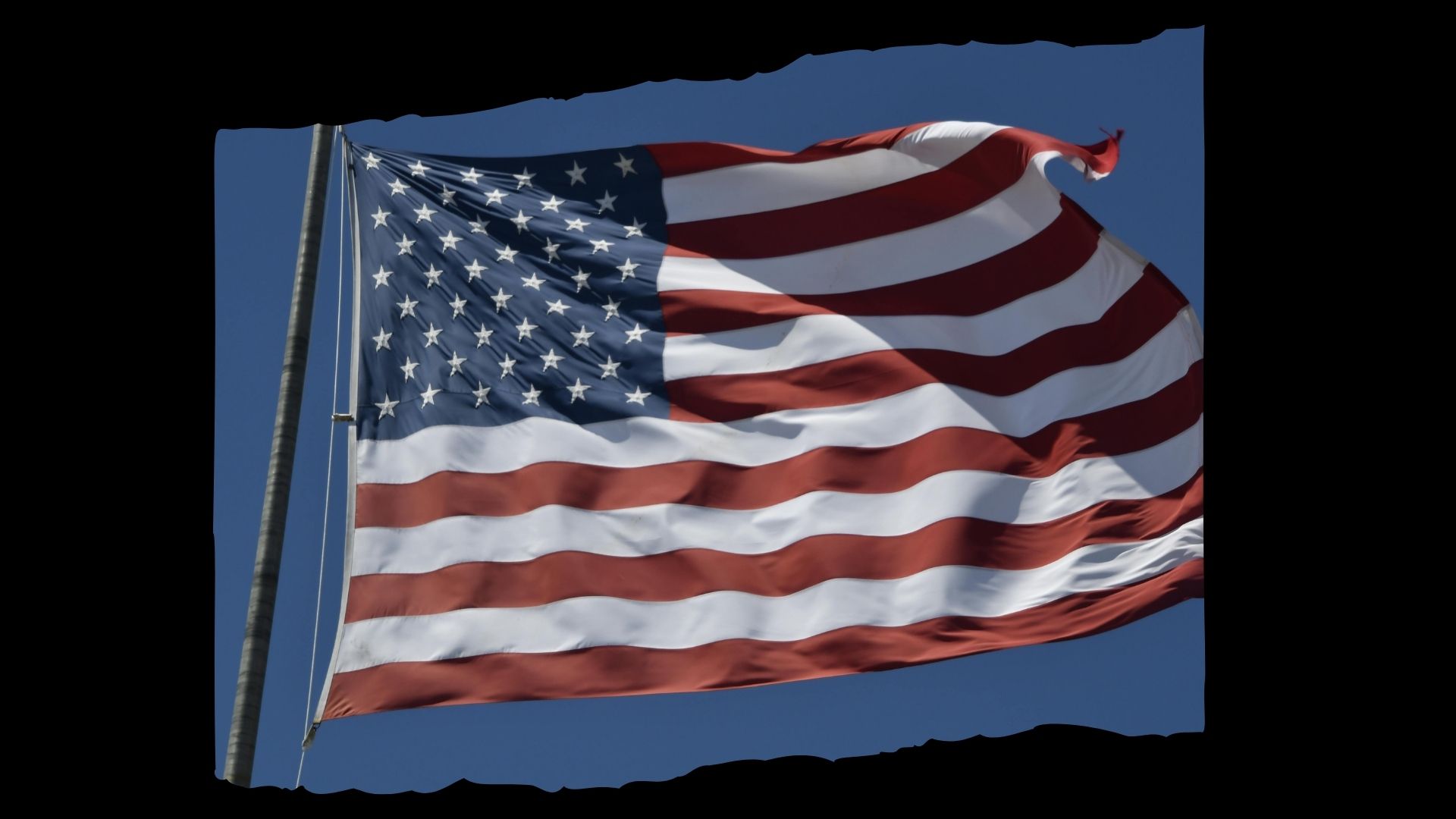 US-Flagge auf schwarzem Grund