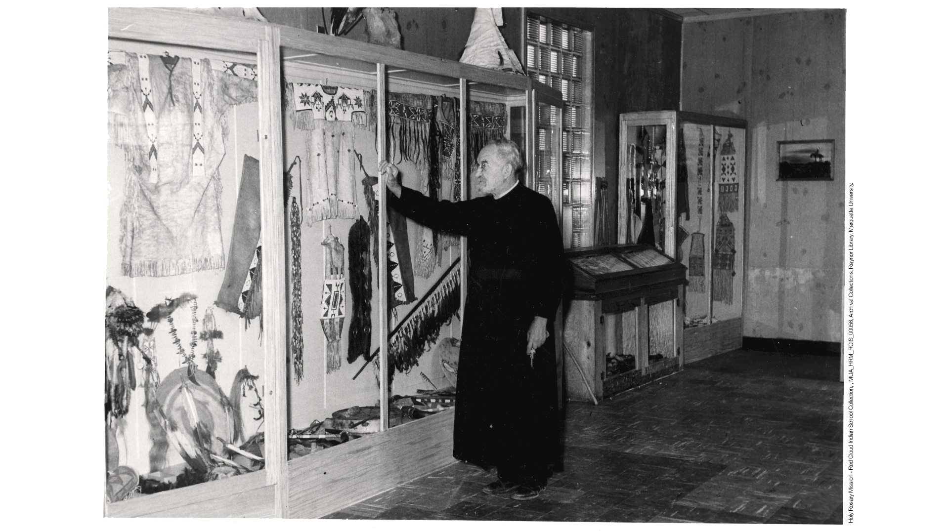 Father Buechel, S.J., in the Buechel Memorial Lakota Museum, n.d.