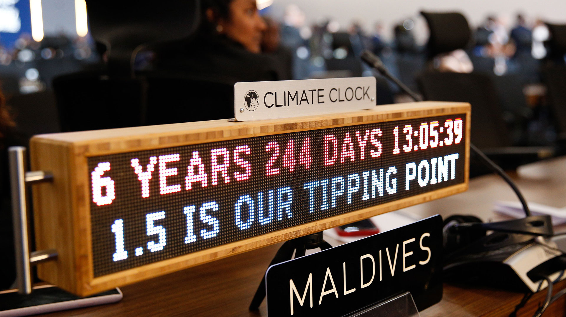 Climate Clock der Malediven auf der COP27-Klimakonferenz
