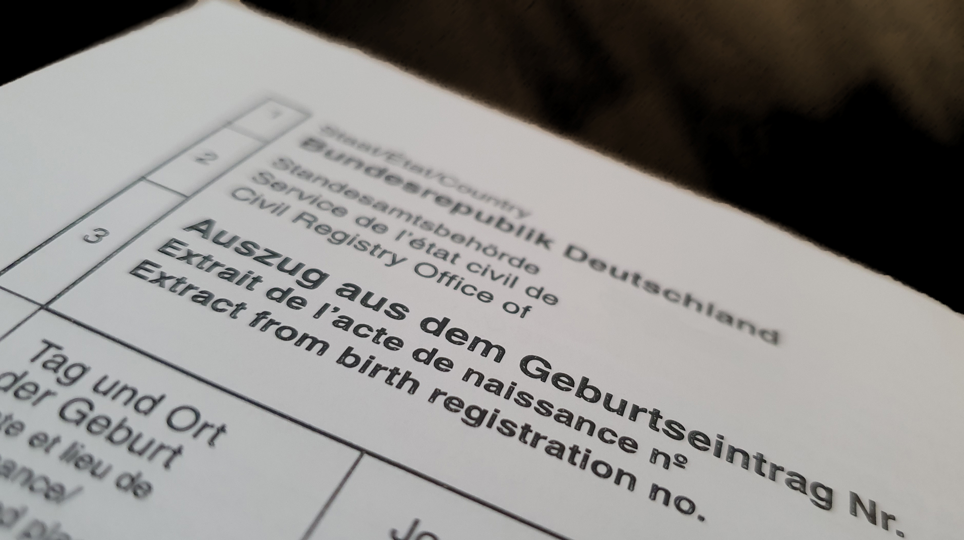 Geburtsurkunde in Deutschland