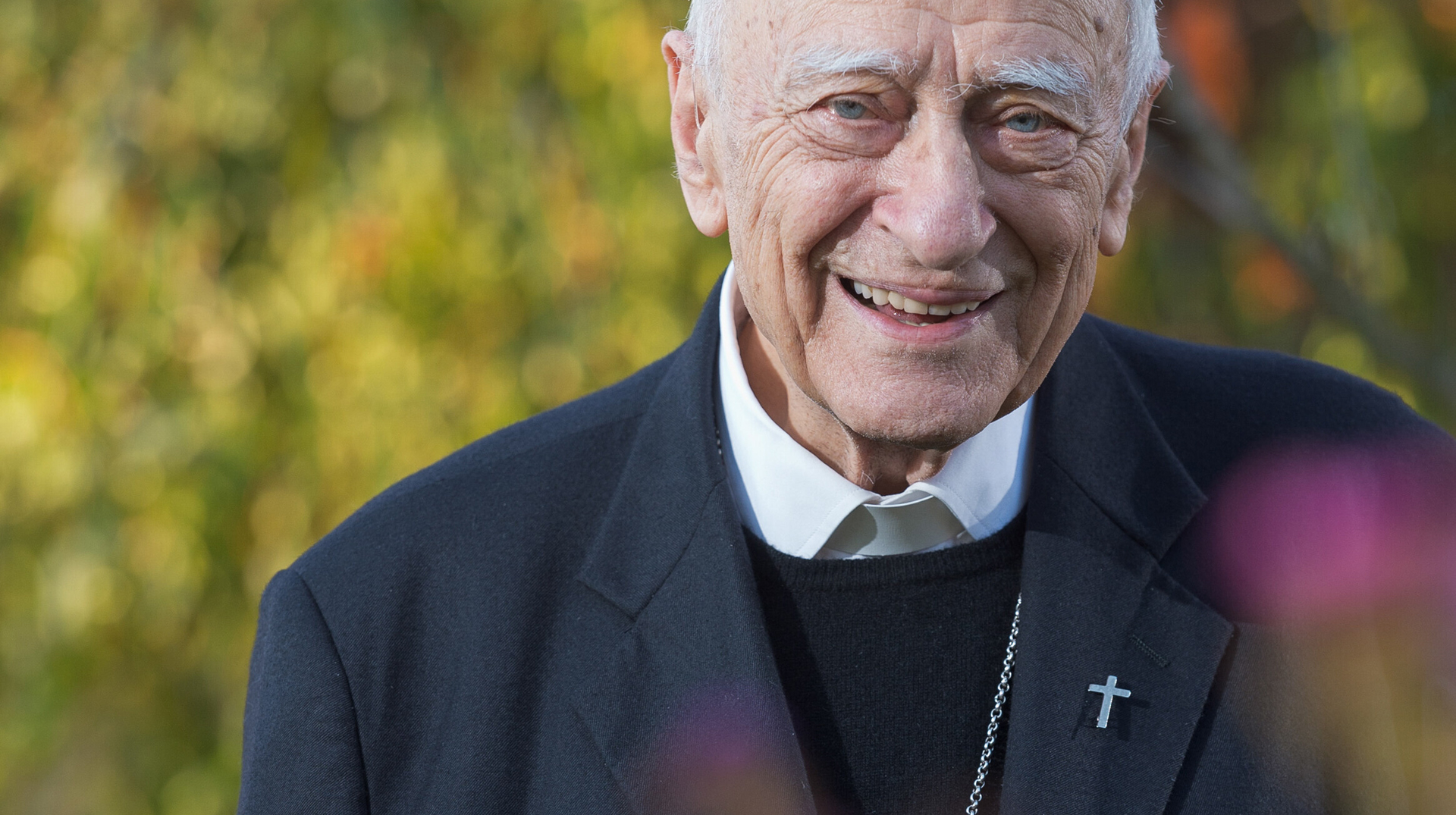 Luigi Bettazzi, emeritierter Erzbischof von Ivrea (Italien) und einer der letzten lebenden Konzilsväter und Erstunterzeichner des legendären "Katakombenpakts", am 5. November 2015 in Rottendorf.