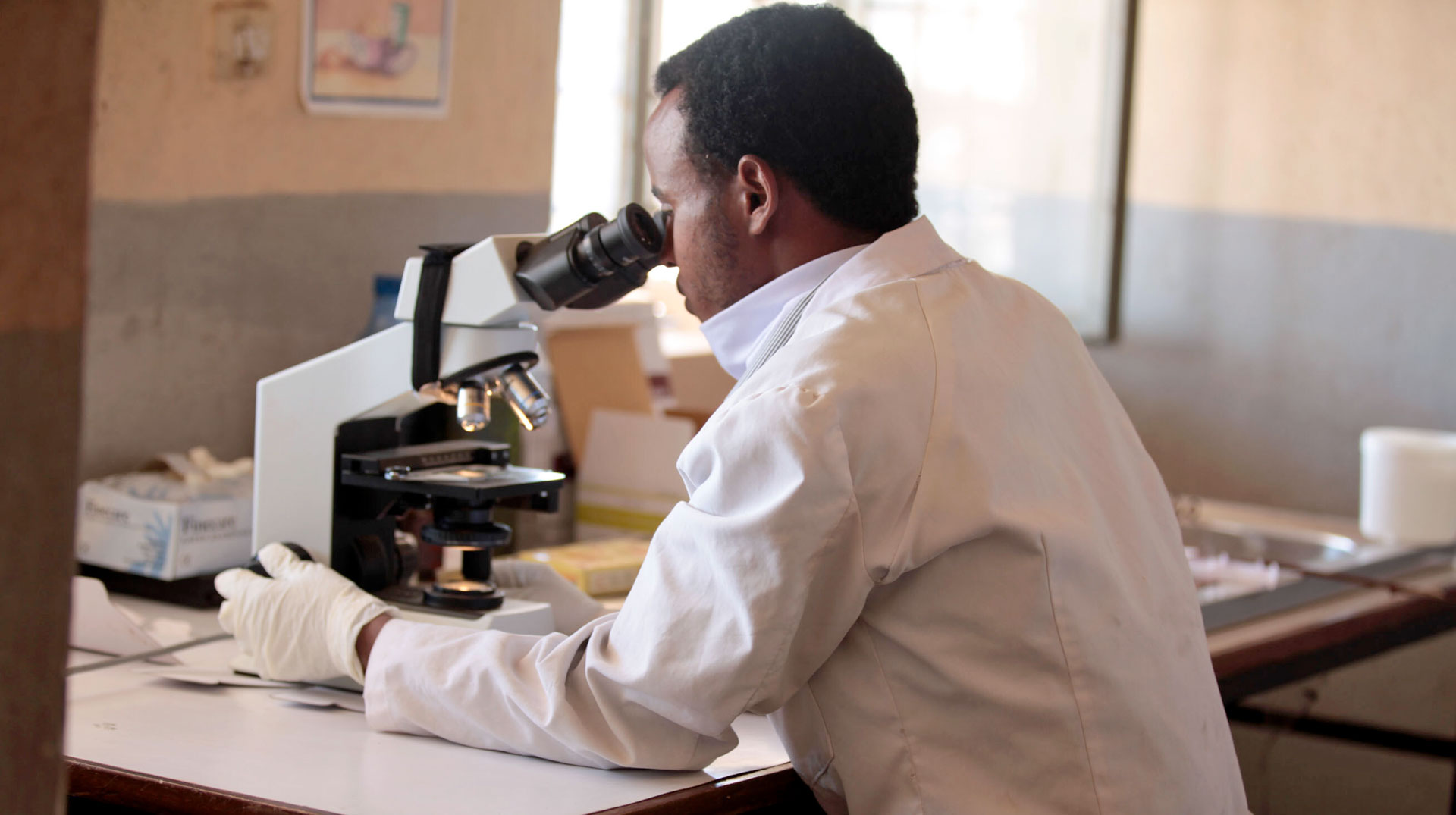 Mikroskopuntersuchung auf TB-Bakterien