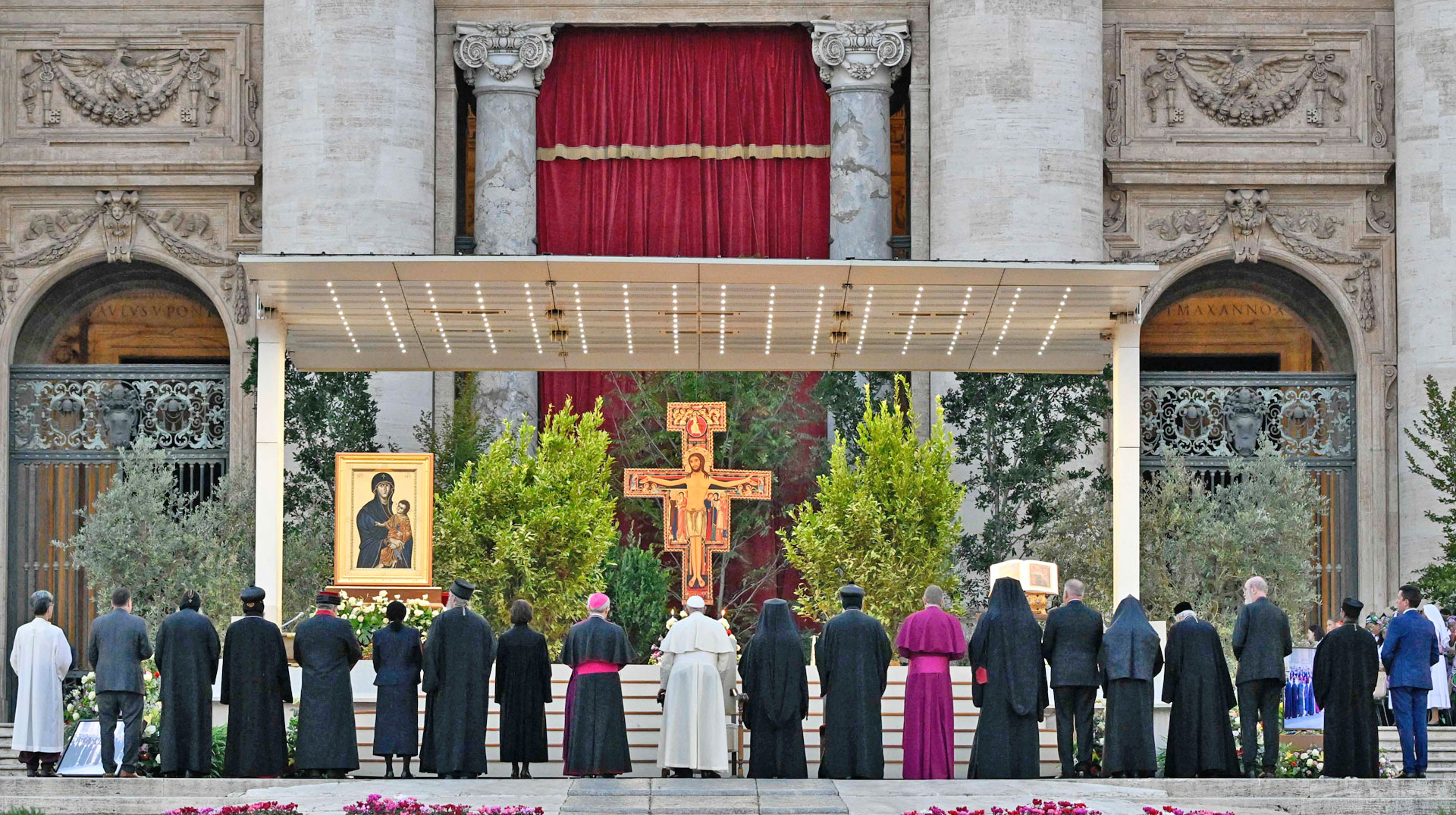 Ökumenisches Abendgebet mit dem Titel "Together - Gathering of the People of God" mit Papst Franziskus und Kirchenoberhäuptern verschiedener Konfessionen