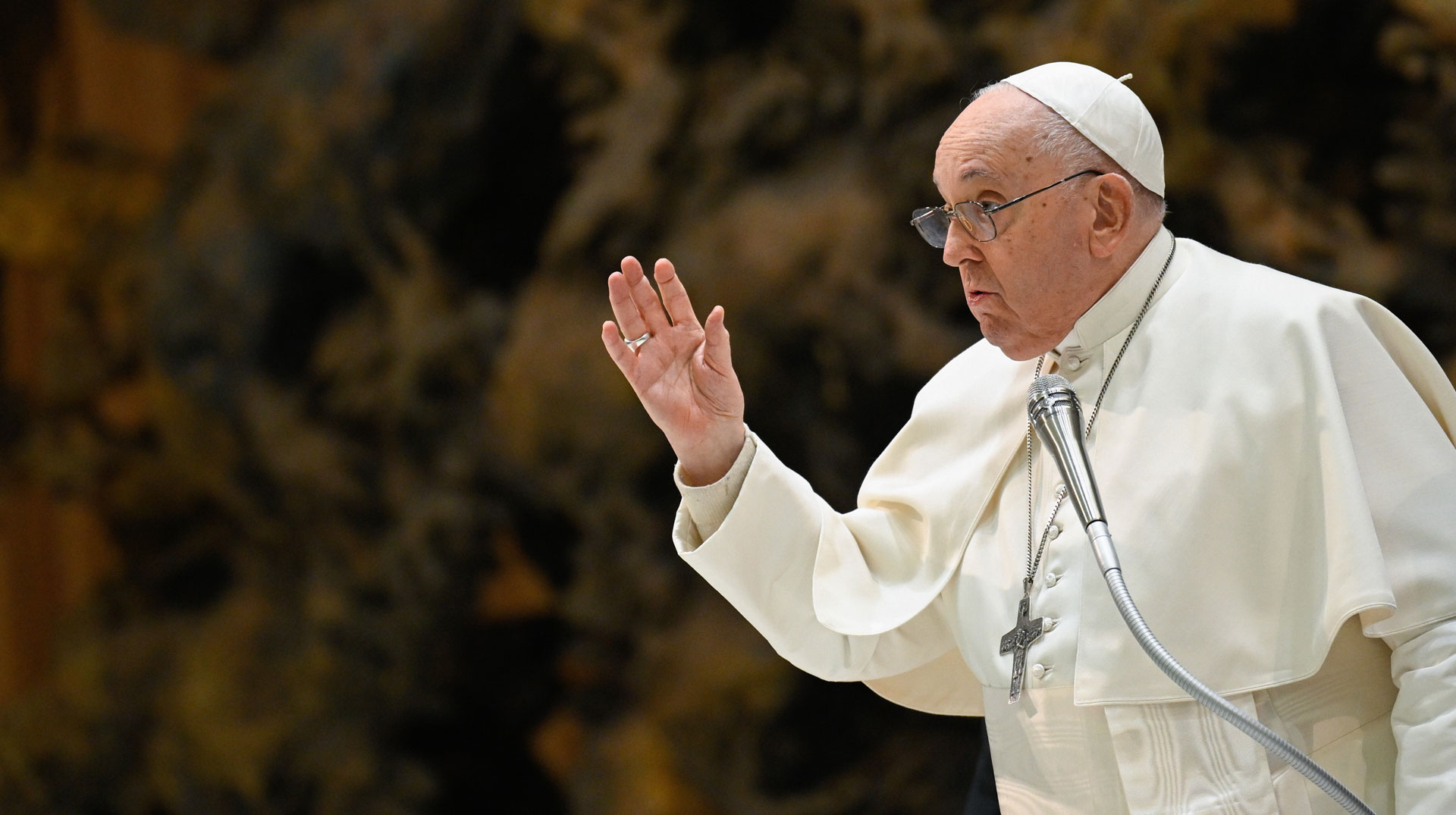 Papst Franziskus bei der Generalaudienz am 17. Januar 2024 im Vatikan.