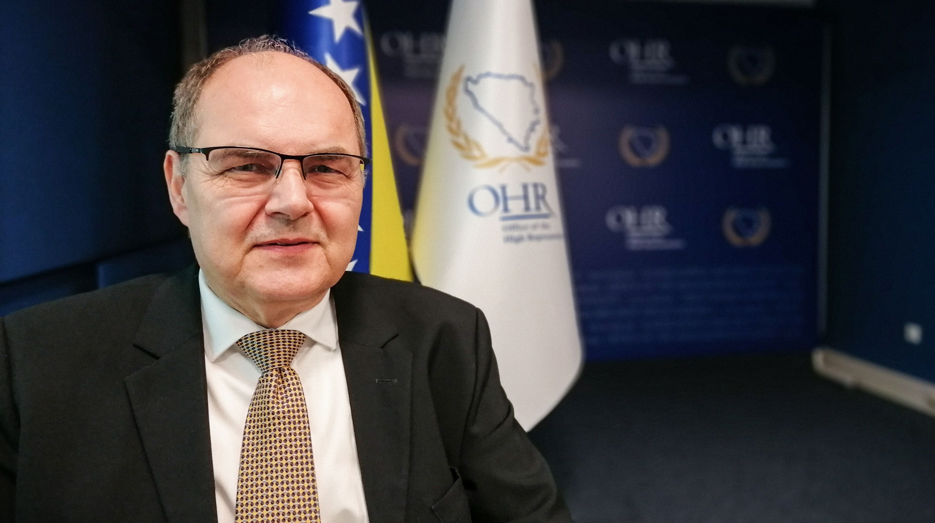 CSU-Politiker Christian Schmidt, der Hohe Repräsentant der Vereinten Nationen (UN) für Bosnien und Herzegowina, am 23. April 2024 in Sarajevo (Bosnien-Herzegowina).