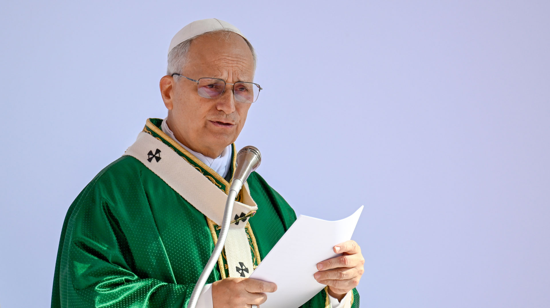 Papst Leo XIV. beim Abschlussgottesdienst im Rahmen des Jugendjubiläums am 3. August 2025 auf dem Gelände von Tor Vergata in Rom (Italien).