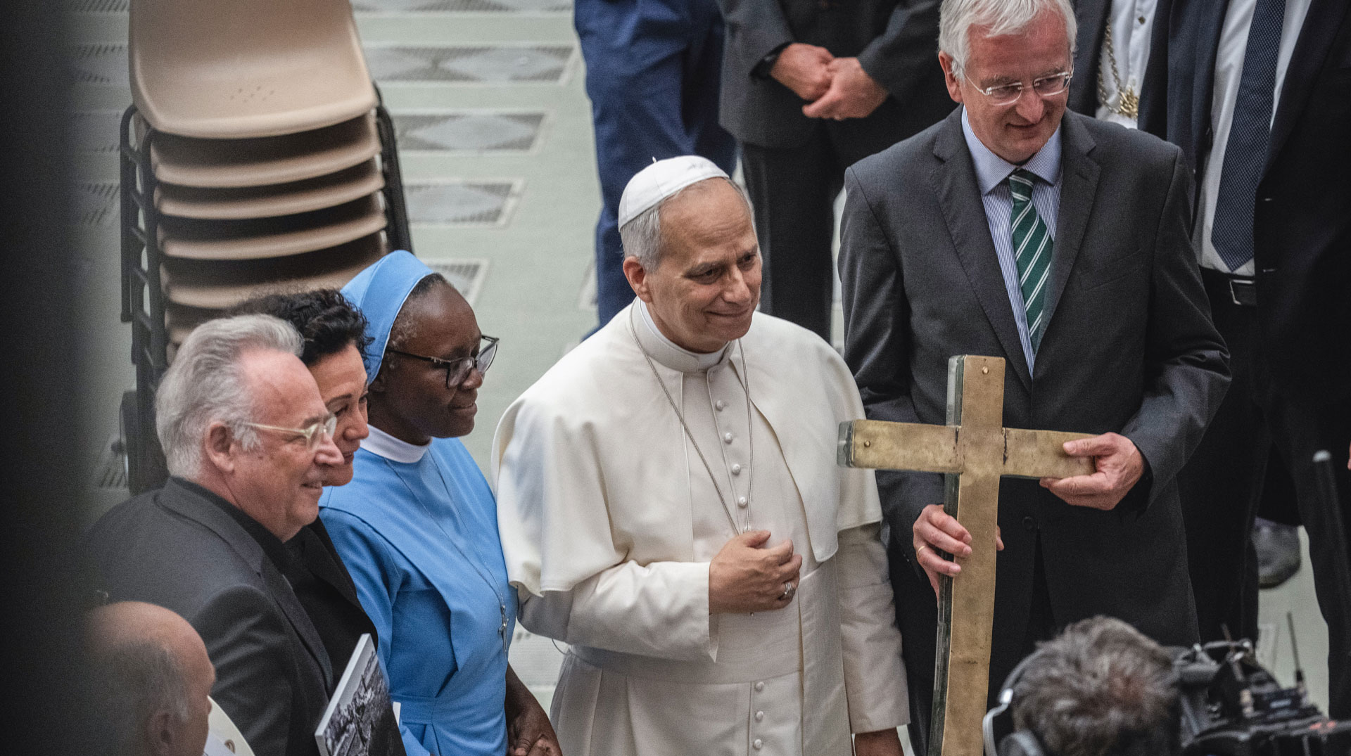 Papst Leo XIV. mit Vertretern von Missio