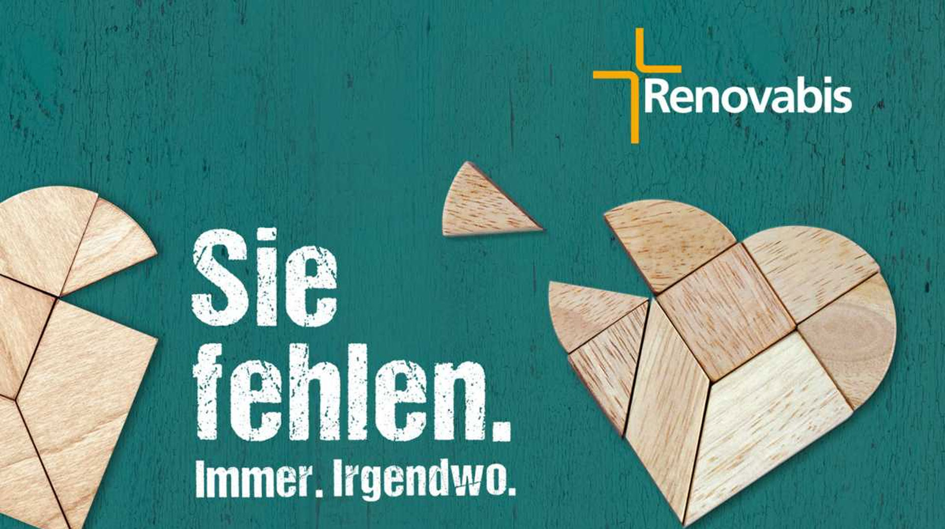 Sie fehlen. Immer. Irgendwo. Renovabis-Aktionsbanner 2023.