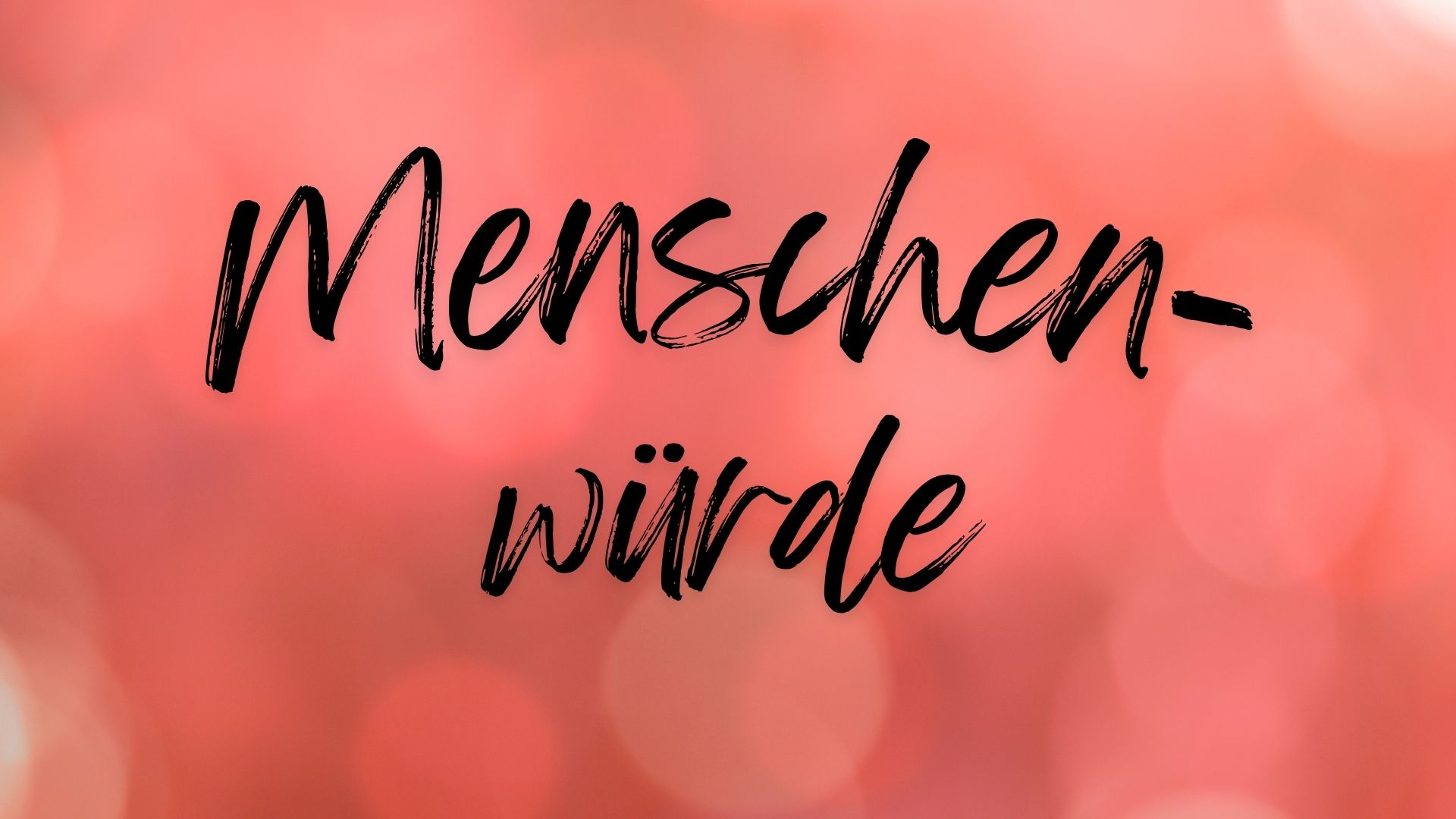 Schriftzug "Menschenwürde" auf rotmeliertem Hintergrund