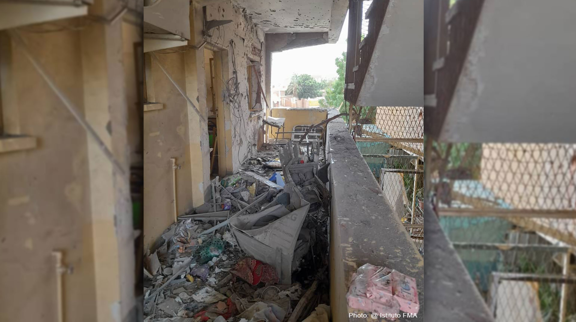Ordenshaus in Khartum (Sudan) nach einem Bombenanschlag