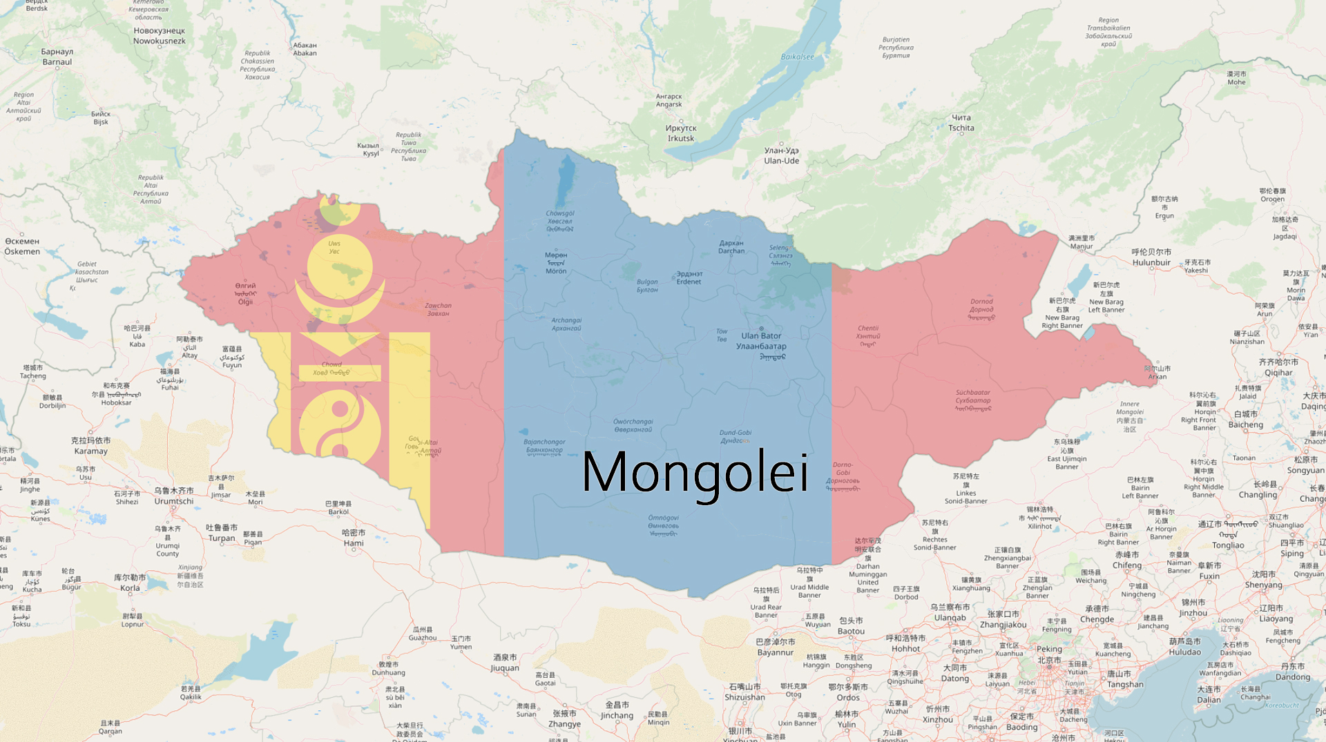 Mongolei. Collage: weltkirche.de/Karte erstellt mit Daten von OpenStreetMap. Kann unter CC by SA-Lizenz 3.0 genutzt und modifiziert werden. https://creativecommons.org/licenses/by-sa/3.0/de/