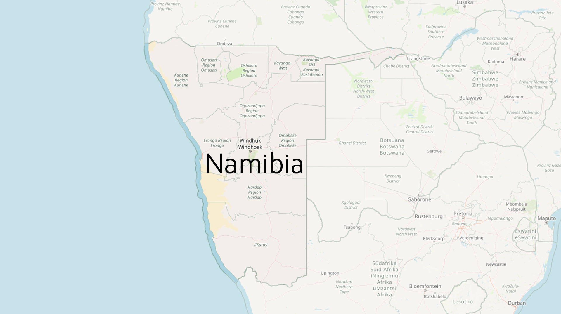 Karte von Namibia
