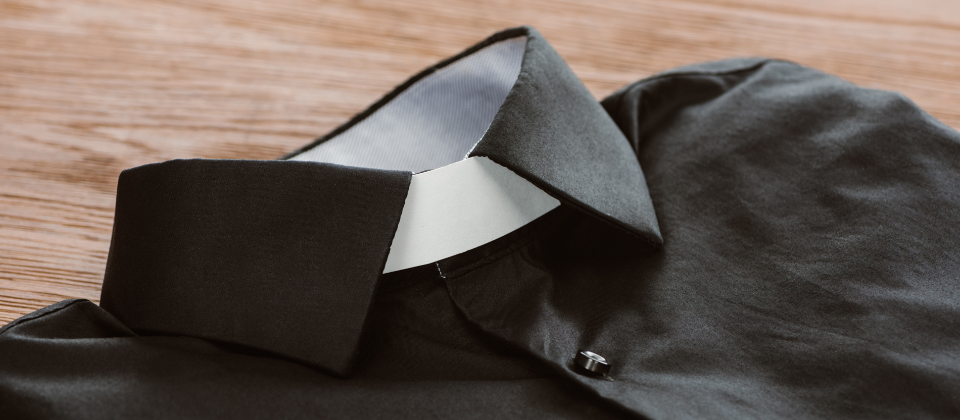 Priest's collar on a table