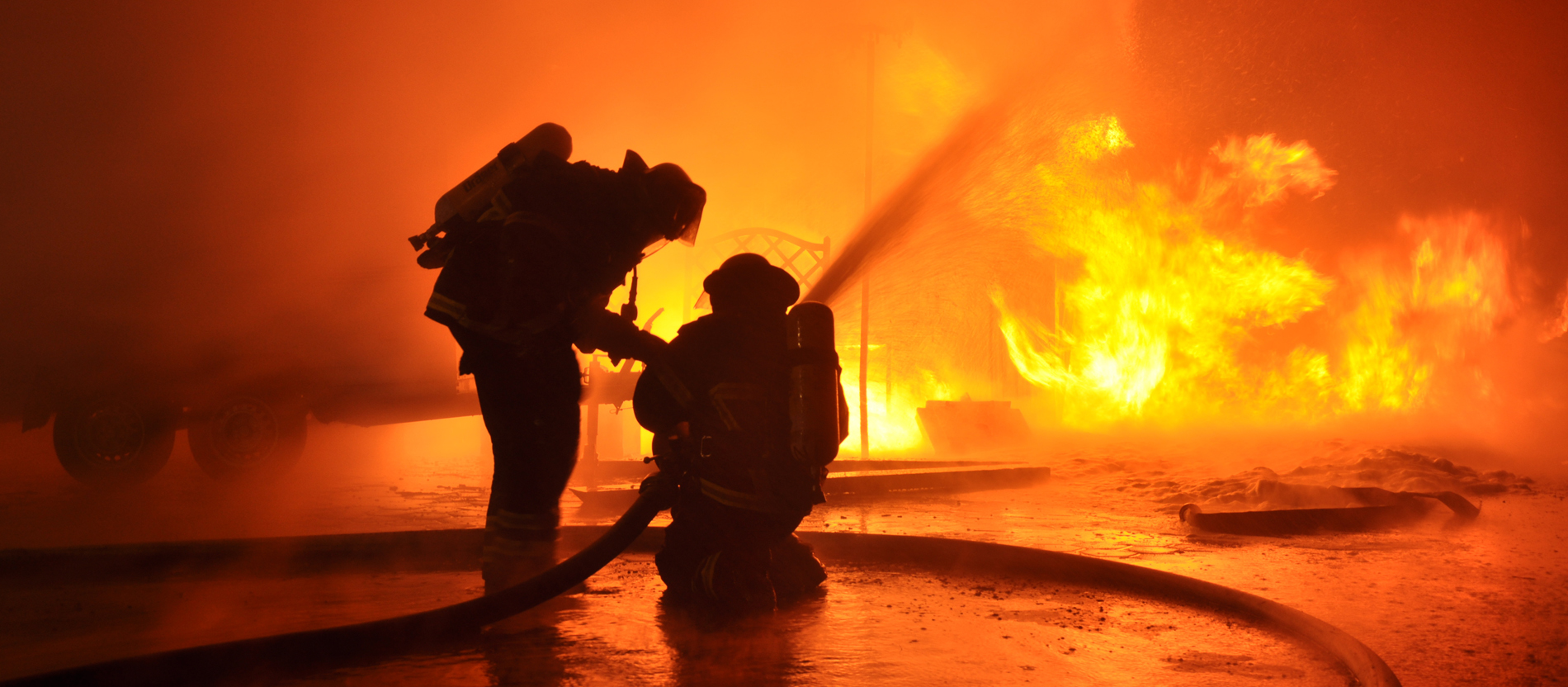 Firefighters extinguish a fire