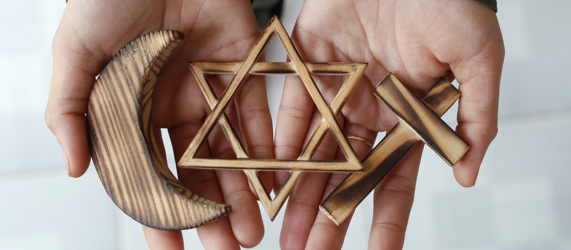Symbols for Islam, Judaism and Christianity