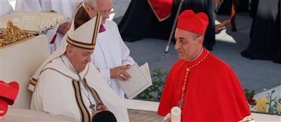 Pope Francis and Cardinal Víctor Manuel Férnandez at the consistory in St Peter's Square