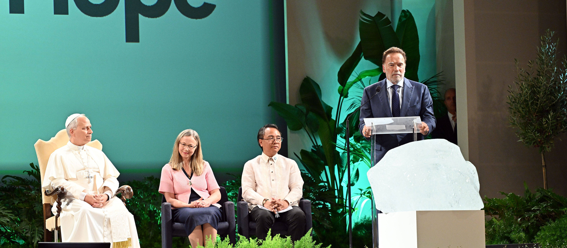 Arnold Schwarzenegger und Leo XIV.