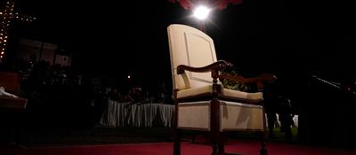 Empty papal chair at the 2024 Way of the Cross in Rome