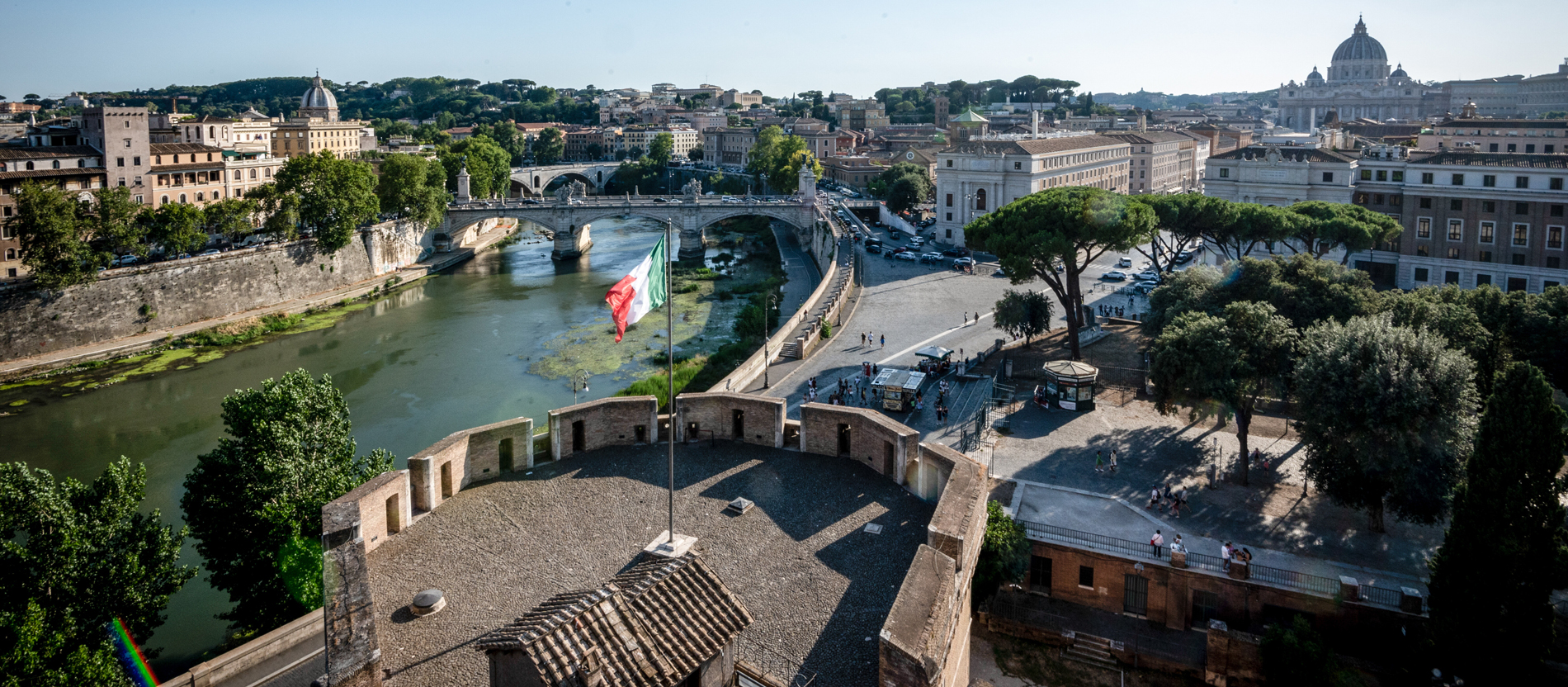 View of the Tiber and the city of Rome