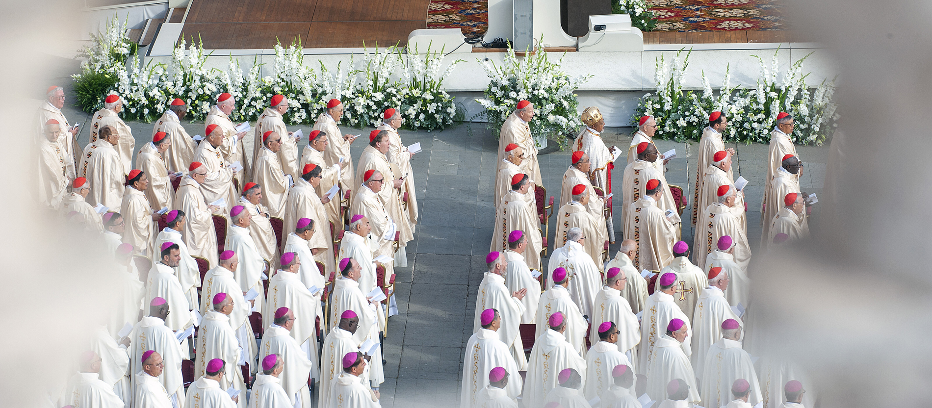 Bishops and cardinals at a service to mark the opening of the World Synod in Rome