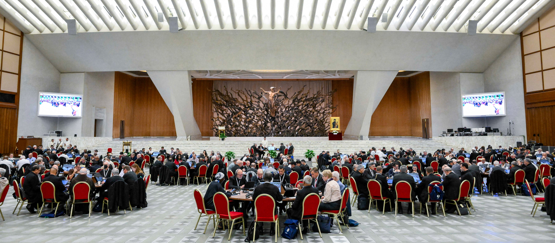 View of the audience hall during the deliberations of the World Synod