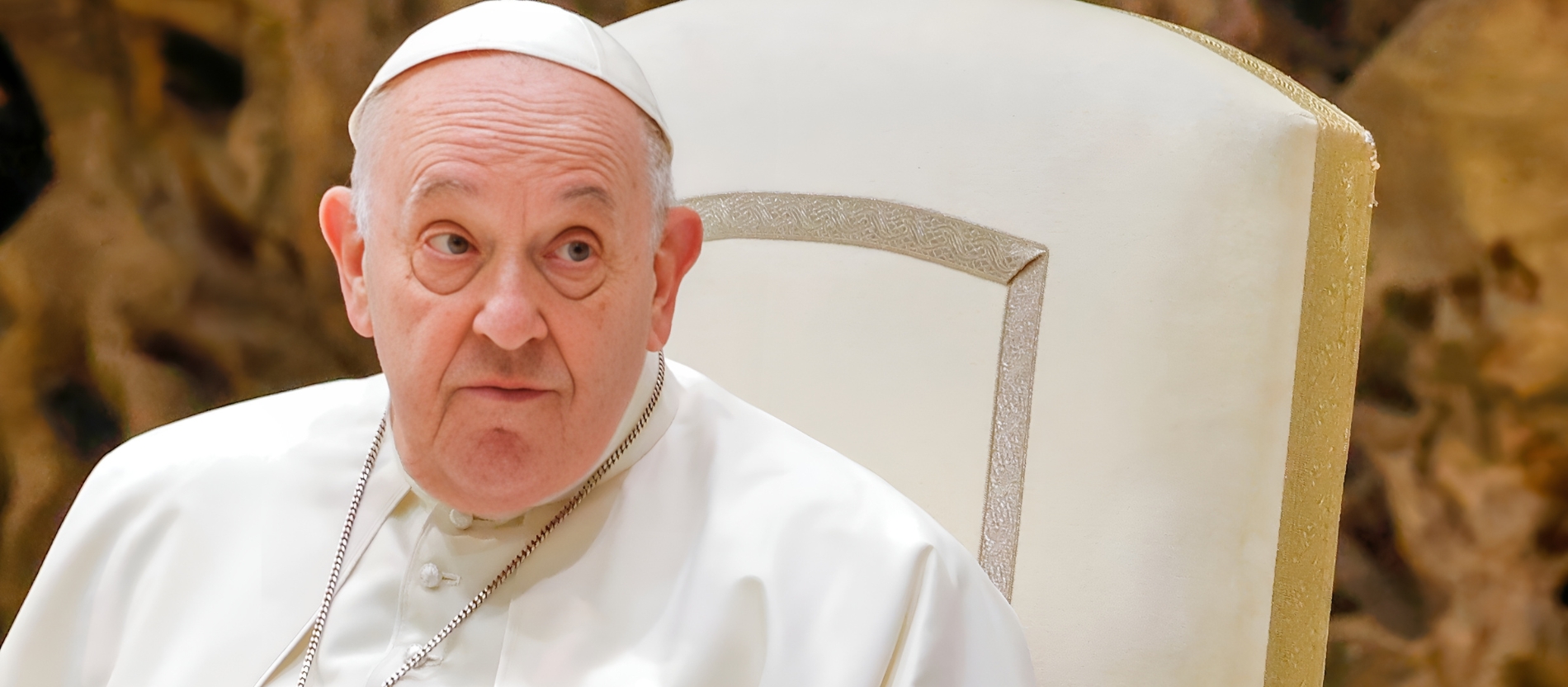 Pope Francis looks to the side
