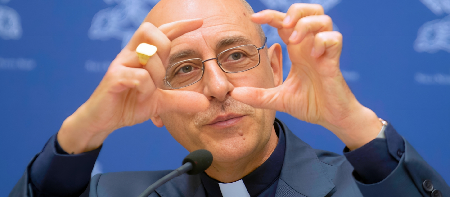 Cardinal Victor Fernandez at a press conference