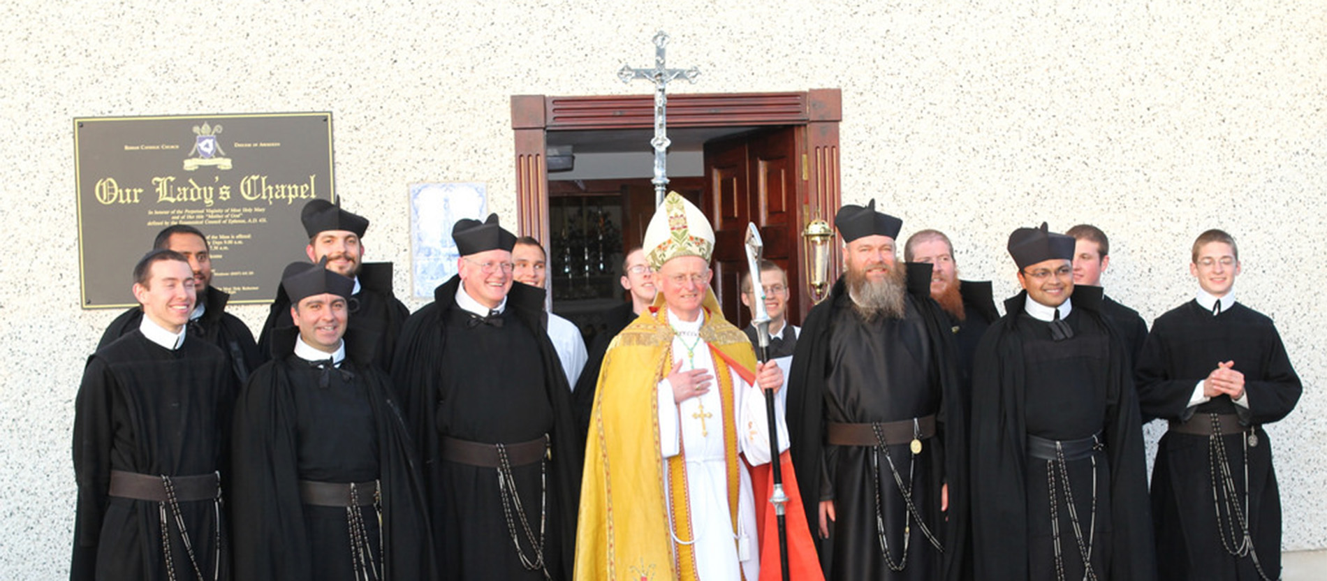Die "Transalpinen Redemptoristen" mit dem Bischof von Aberdeen, Hugh Gilbert.