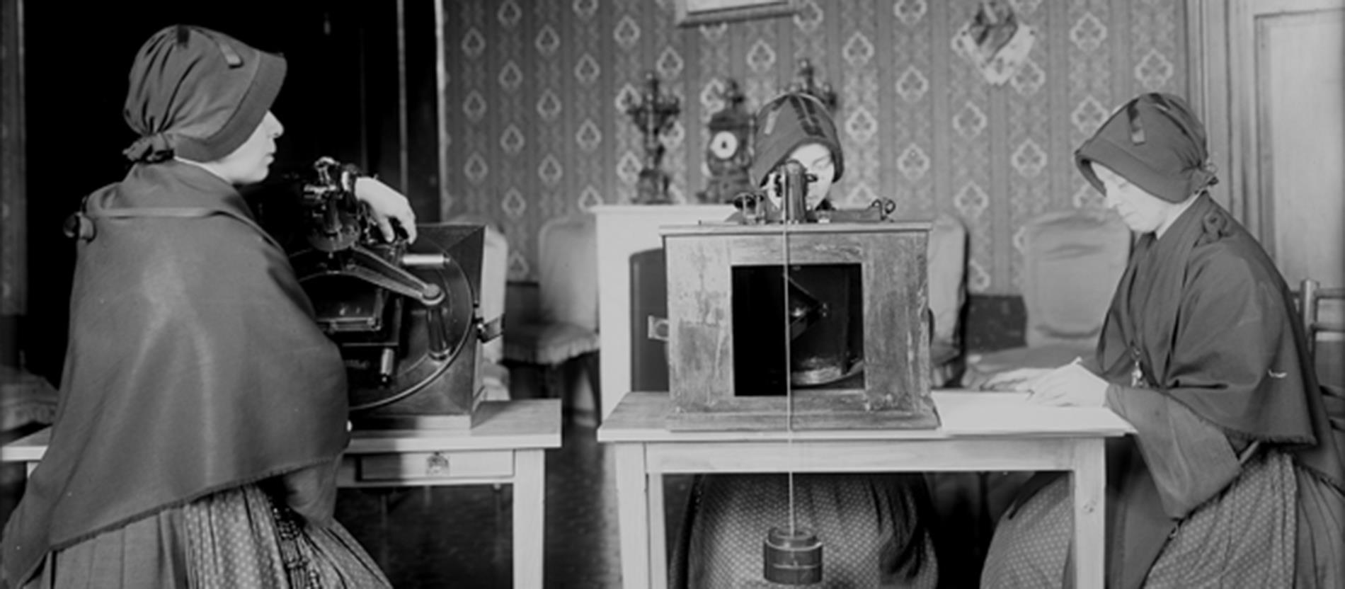 Three of the four sisters who catalogued space for the Vatican Observatory at work