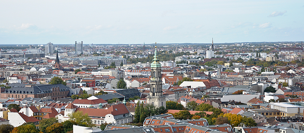 Eine Großstadt aus der Vogelperspektive.
